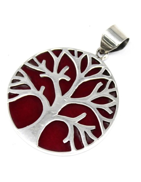 Pendentif Arbre de Vie en argent – Corail