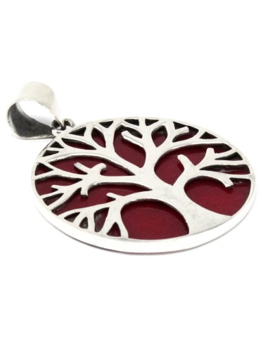 Pendentif Arbre de Vie en argent – Corail