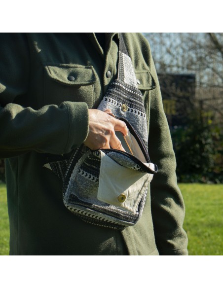 Sac bandoulière jacquard naturel – Caravane urbaine