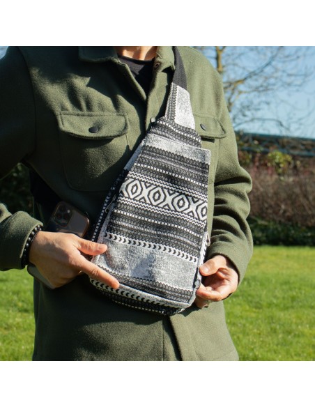 Sac bandoulière jacquard naturel – Caravane urbaine