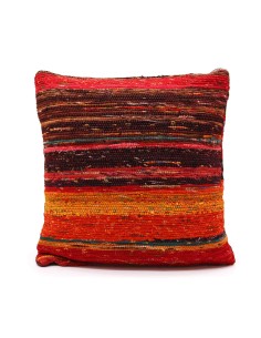 Housse de coussin en textile recyclé – Tons rouges