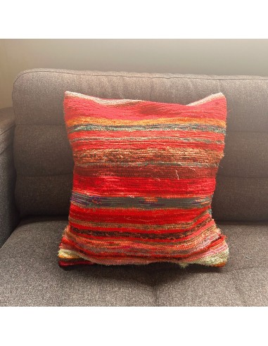 Housse de coussin en textile recyclé – Tons rouges