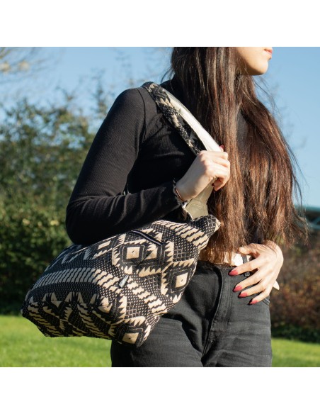 Sac jacquard naturel – Métier du désert «?Muse voyageuse?»