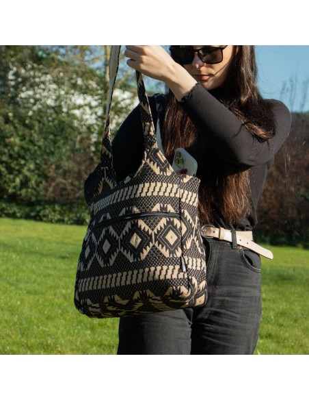 Sac jacquard naturel – Métier du désert «?Muse voyageuse?»