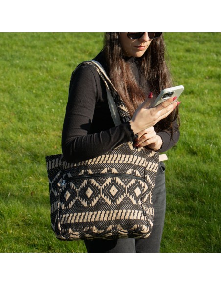 Sac jacquard naturel – Métier du désert «?Muse voyageuse?»