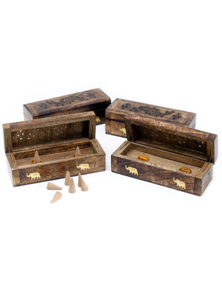 Boîte à fumée pour cônes d’encens – Bois de manguier