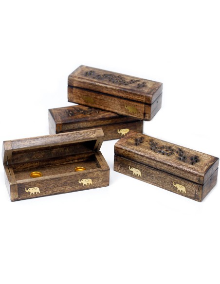 Boîte à fumée pour cônes d’encens – Bois de manguier