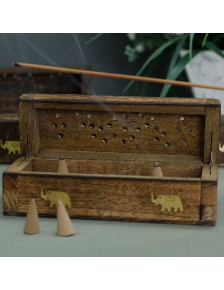 Boîte à fumée pour cônes d’encens – Bois de manguier