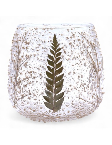 Photophore droit en verre floral naturel – Pino