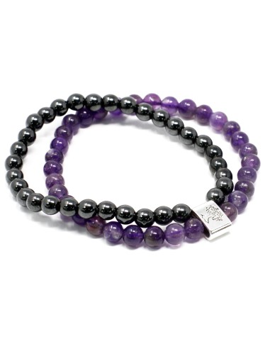 Bracelet magnétique en améthyste – Sérénité
