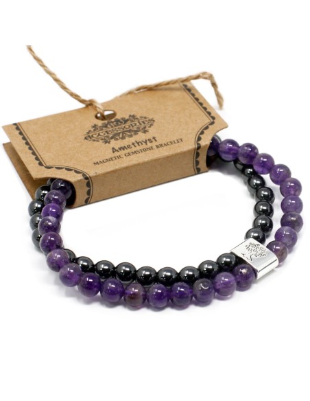 Bracelet magnétique en améthyste – Sérénité