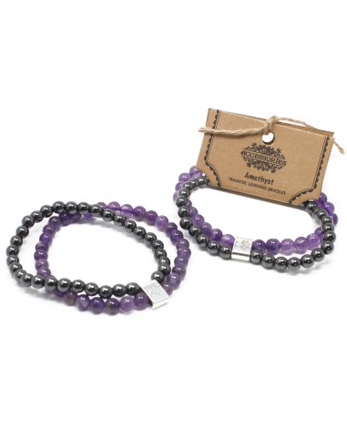 Bracelet magnétique en améthyste – Sérénité