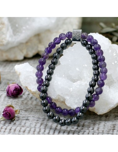 Bracelet magnétique en améthyste – Sérénité