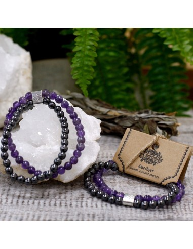 Bracelet magnétique en améthyste – Sérénité