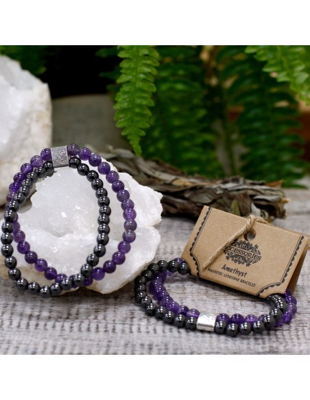 Bracelet magnétique en améthyste – Sérénité