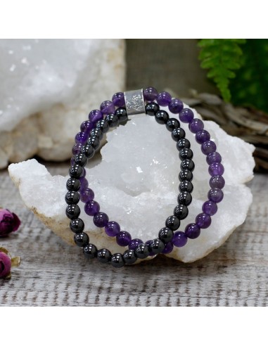 Bracelet magnétique en améthyste – Sérénité