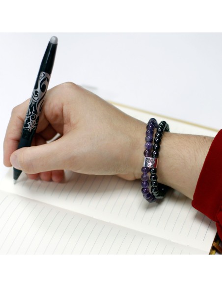 Bracelet magnétique en améthyste – Sérénité