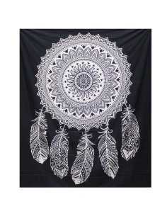 Colcha & tenture atrape-rêves en coton – Noir & blanc