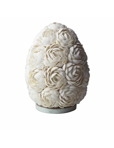 Lampe boho en coquillages – Lumière douce rose
