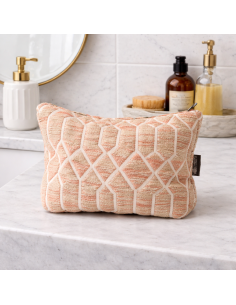 Trousse Nomad Sari jacquard indien – Treillis rose