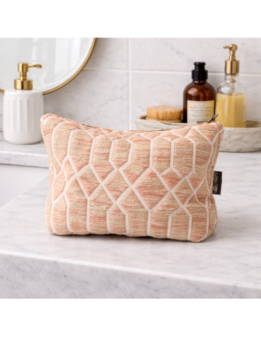 Trousse Nomad Sari jacquard indien – Treillis rose