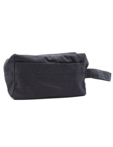 Trousse carrée en coton noir – Toile 10?oz