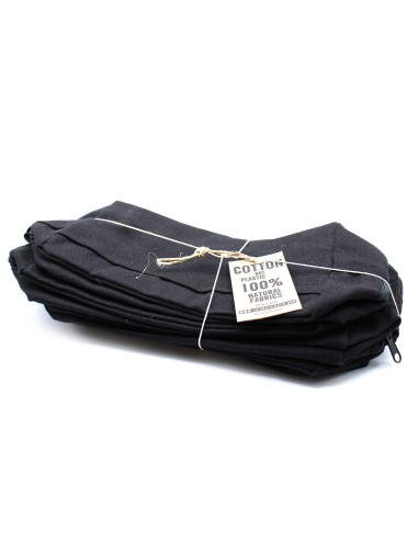 Trousse carrée en coton noir – Toile 10?oz