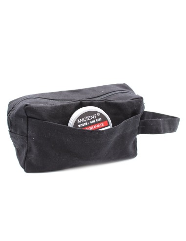 Trousse carrée en coton noir – Toile 10?oz