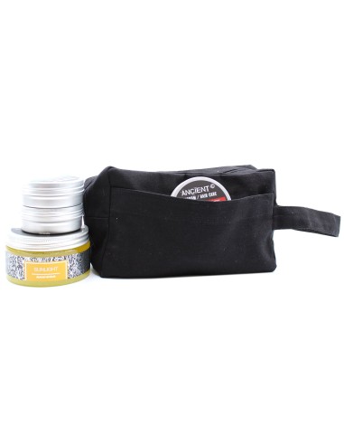 Trousse carrée en coton noir – Toile 10?oz