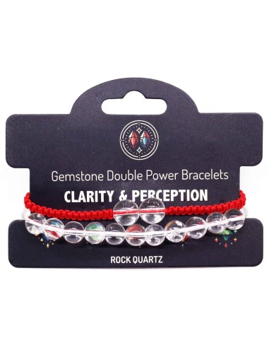Bracelet double énergie en quartz blanc – Clarté