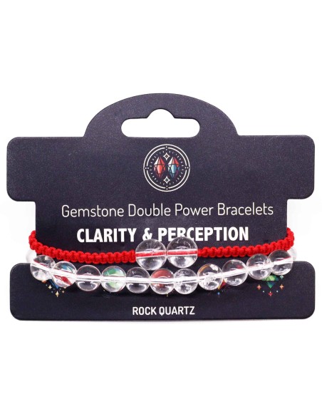 Bracelet double énergie en quartz blanc – Clarté