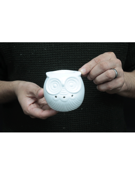 Brûle-parfum classique en céramique – Hibou bas