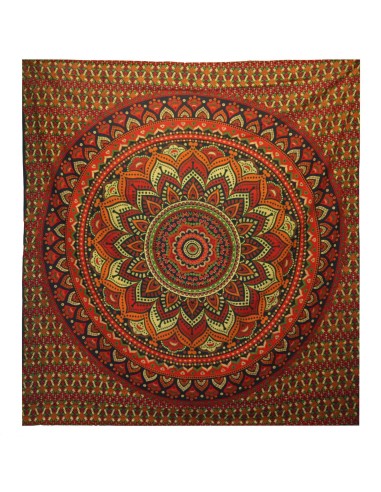 Colcha double & tenture mandala classique – Vert harmonie