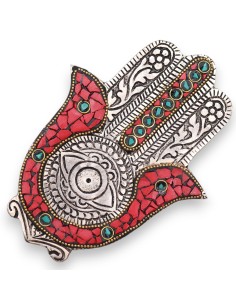 Petit porte?encens Hamsa – Rouge & vert