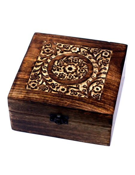 Boîte d’aromathérapie en bois – Grand format floral