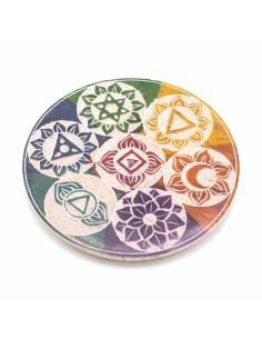 Porte?encens à cône en stéatite – Sept chakras