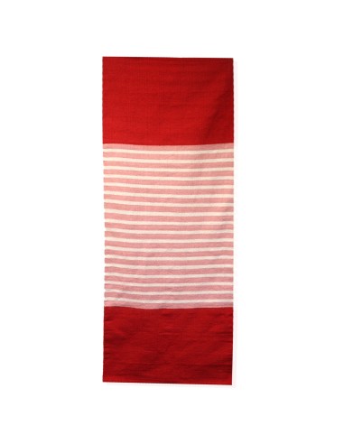 Tapis indien en coton tissé – Nuances rouge & rose