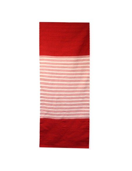 Tapis indien en coton tissé – Nuances rouge & rose