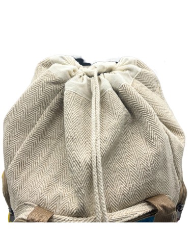 Sac à dos carré en chanvre tie?dye – Grand format