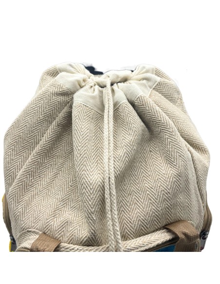 Sac à dos carré en chanvre tie?dye – Grand format