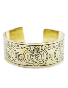 Bracelet tibétain en laiton – Cinq Bouddhas protecteurs