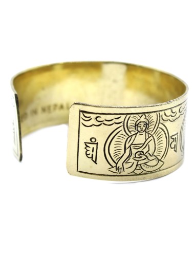 Bracelet tibétain en laiton – Cinq Bouddhas protecteurs