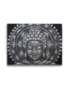 Décoration murale mandala Bouddha – Gris zen