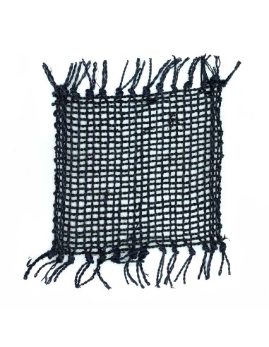 Dessous de verre naturels à franges – Noir élégant