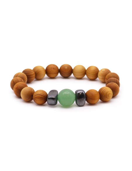 Bracelet cèdre & aventurine verte – Chakra sacré