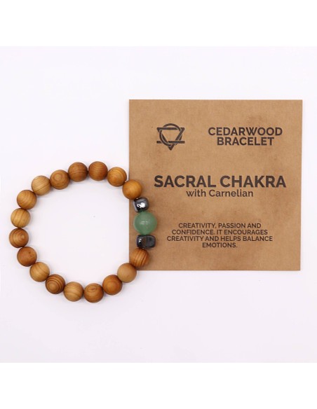 Bracelet cèdre & aventurine verte – Chakra sacré