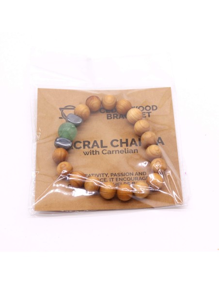 Bracelet cèdre & aventurine verte – Chakra sacré
