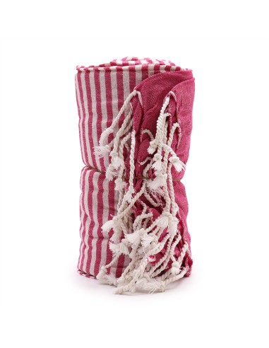 Serviette?paréo en coton – Rose chaud
