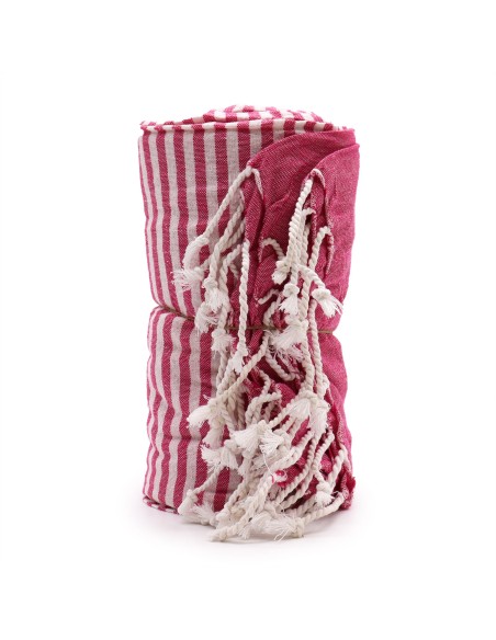 Serviette?paréo en coton – Rose chaud