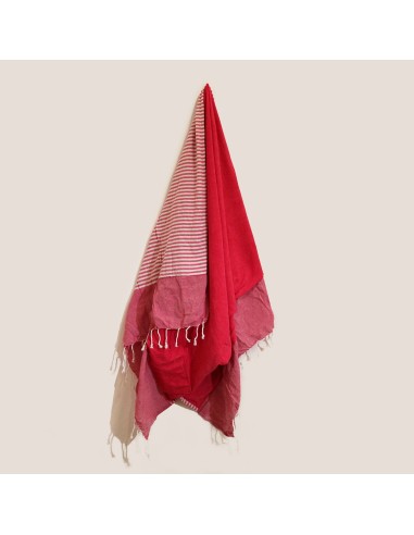 Serviette?paréo en coton – Rose chaud